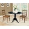 International Concepts 42 in. Dual Drop Leaf Table with 2 Ladder Back Dining Chairs - 3 Piece Dining Set K46-42DP-C59-2P - alternate 2
